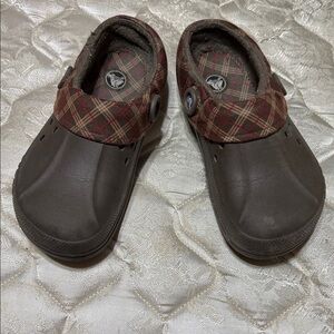 Men’s/Womens Unisex Brown Plaid CROCS